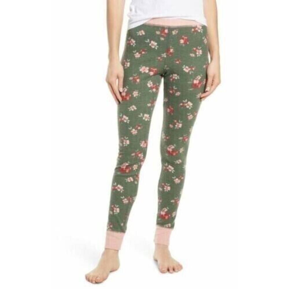 BP. Women's Thermal Pajama Lounge Leggings In Lizzie Floral Green Small‎